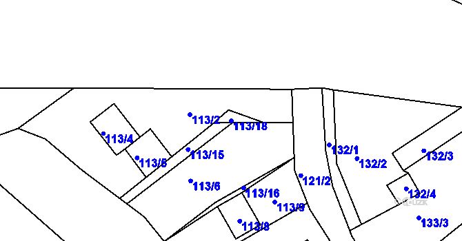 Parcela st. 113/18 v KÚ Nejdek u Lednice, Katastrální mapa