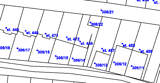 Parcela st. 456 v KÚ Ledvice, Katastrální mapa