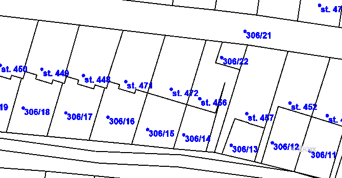 Parcela st. 472 v KÚ Ledvice, Katastrální mapa