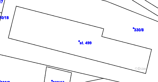 Parcela st. 499 v KÚ Ledvice, Katastrální mapa