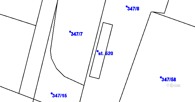 Parcela st. 520 v KÚ Ledvice, Katastrální mapa