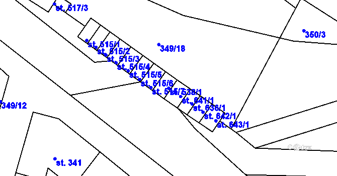 Parcela st. 538/1 v KÚ Ledvice, Katastrální mapa