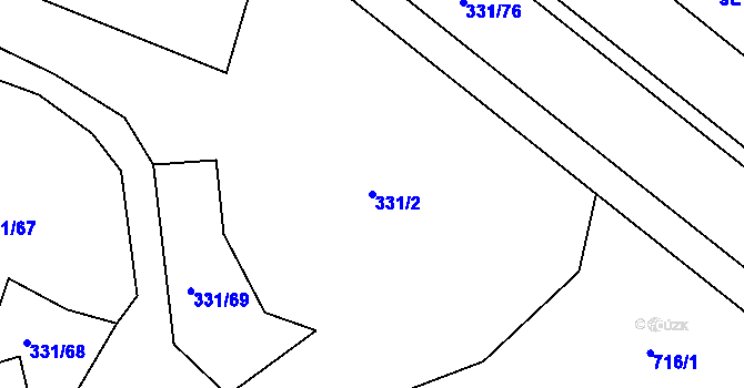 Parcela st. 331/2 v KÚ Ledvice, Katastrální mapa