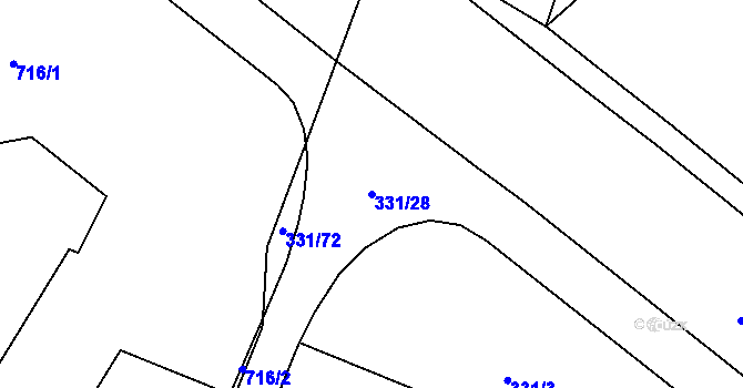Parcela st. 331/28 v KÚ Ledvice, Katastrální mapa