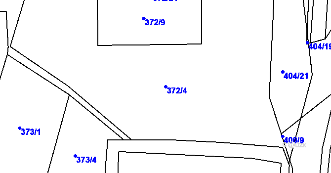 Parcela st. 372/4 v KÚ Ledvice, Katastrální mapa