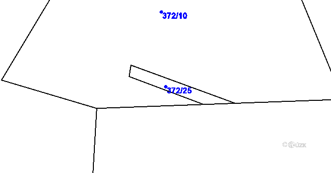 Parcela st. 372/25 v KÚ Ledvice, Katastrální mapa