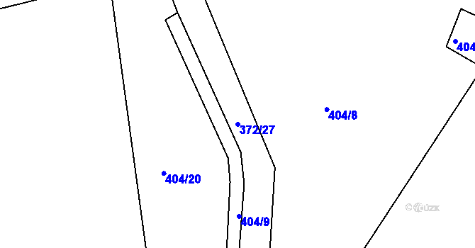 Parcela st. 372/27 v KÚ Ledvice, Katastrální mapa