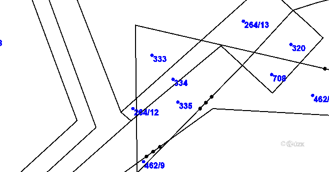 Parcela st. 523/20 v KÚ Ledvice, Katastrální mapa