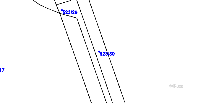 Parcela st. 523/30 v KÚ Ledvice, Katastrální mapa
