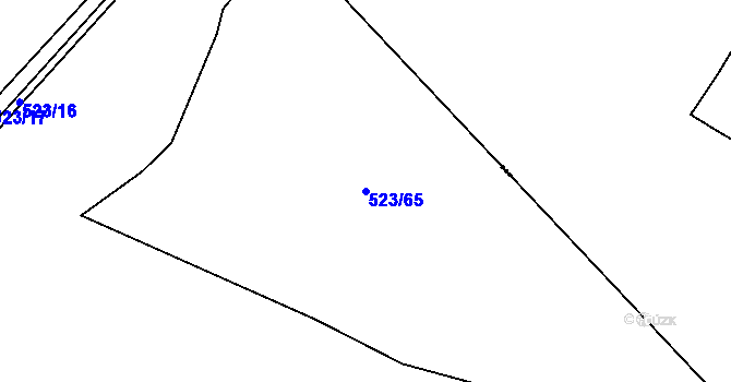 Parcela st. 523/65 v KÚ Ledvice, Katastrální mapa