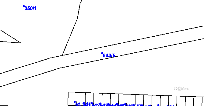 Parcela st. 643/5 v KÚ Ledvice, Katastrální mapa