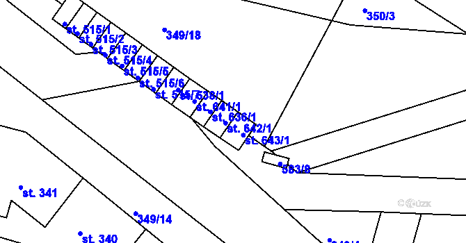 Parcela st. 643/2 v KÚ Ledvice, Katastrální mapa