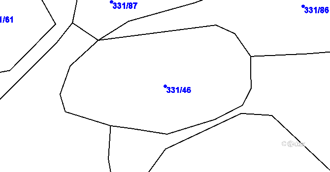Parcela st. 331/46 v KÚ Ledvice, Katastrální mapa