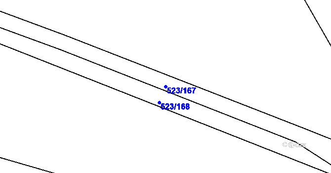 Parcela st. 523/167 v KÚ Ledvice, Katastrální mapa