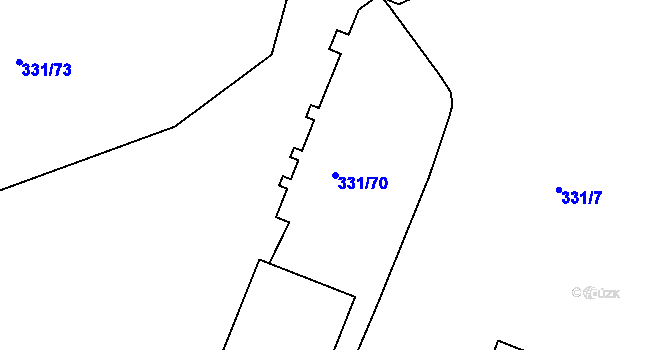 Parcela st. 331/70 v KÚ Ledvice, Katastrální mapa