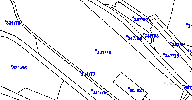Parcela st. 331/78 v KÚ Ledvice, Katastrální mapa