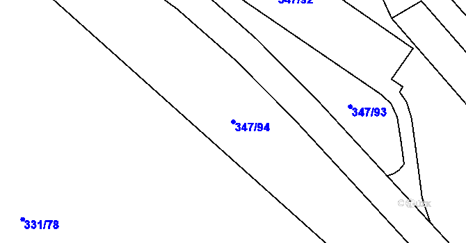 Parcela st. 347/94 v KÚ Ledvice, Katastrální mapa