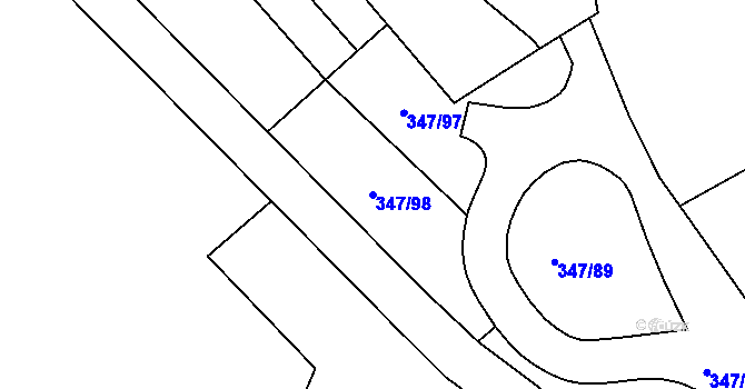 Parcela st. 347/98 v KÚ Ledvice, Katastrální mapa