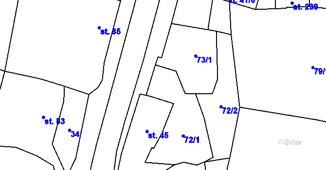 Parcela st. 44 v KÚ Lechotice, Katastrální mapa