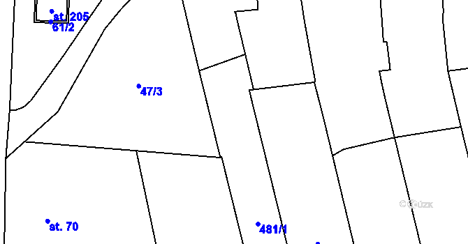 Parcela st. 67/2 v KÚ Lechotice, Katastrální mapa