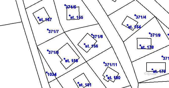 Parcela st. 156 v KÚ Lechotice, Katastrální mapa