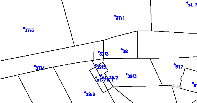 Parcela st. 37/3 v KÚ Lechotice, Katastrální mapa