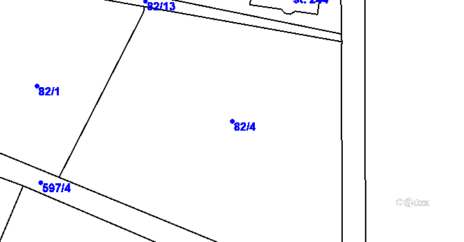 Parcela st. 82/4 v KÚ Lechotice, Katastrální mapa