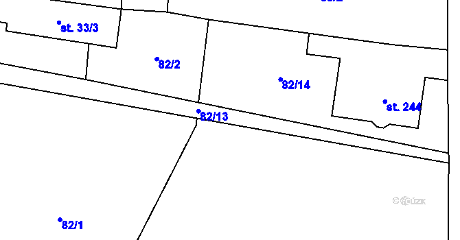 Parcela st. 82/12 v KÚ Lechotice, Katastrální mapa