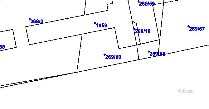 Parcela st. 269/18 v KÚ Lechotice, Katastrální mapa