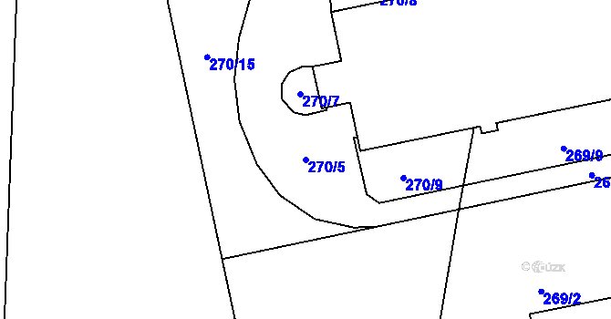 Parcela st. 270/5 v KÚ Lechotice, Katastrální mapa