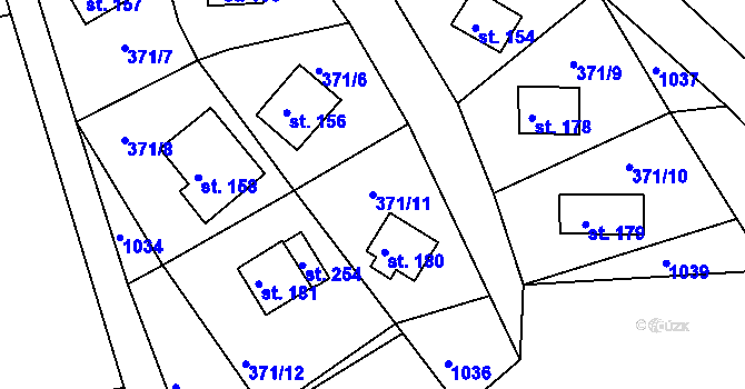 Parcela st. 371/11 v KÚ Lechotice, Katastrální mapa