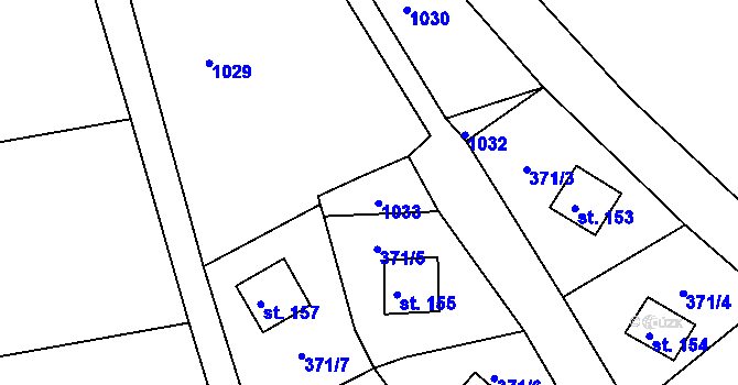 Parcela st. 371/13 v KÚ Lechotice, Katastrální mapa