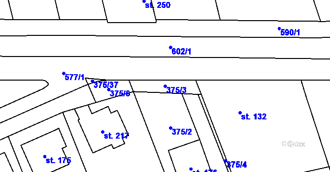 Parcela st. 375/3 v KÚ Lechotice, Katastrální mapa