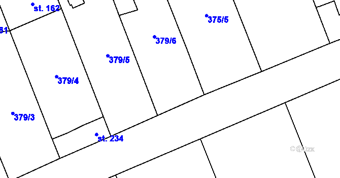 Parcela st. 375/8 v KÚ Lechotice, Katastrální mapa