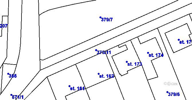 Parcela st. 375/11 v KÚ Lechotice, Katastrální mapa
