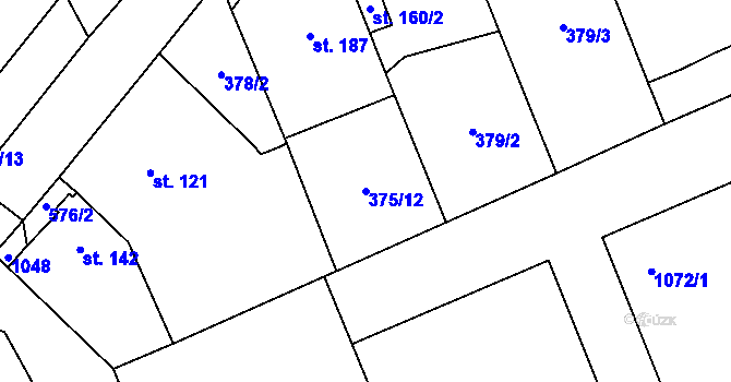 Parcela st. 375/12 v KÚ Lechotice, Katastrální mapa