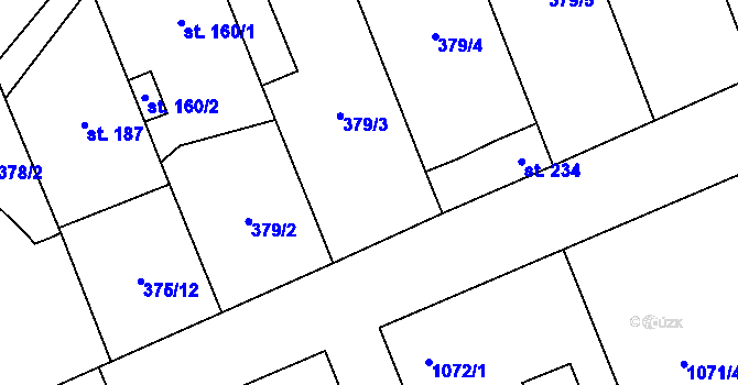 Parcela st. 375/14 v KÚ Lechotice, Katastrální mapa