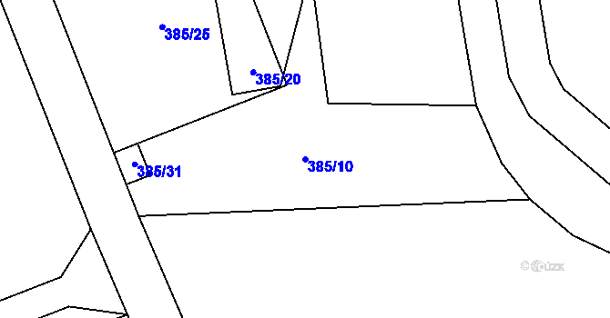 Parcela st. 385/10 v KÚ Lechotice, Katastrální mapa
