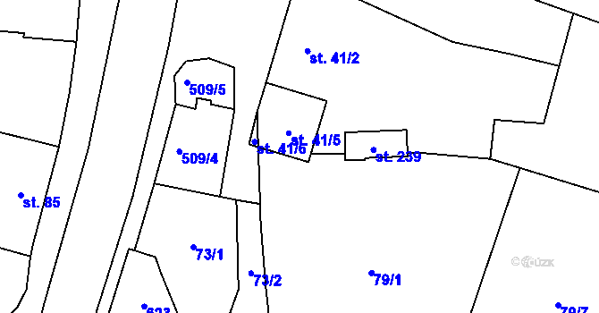 Parcela st. 41/7 v KÚ Lechotice, Katastrální mapa