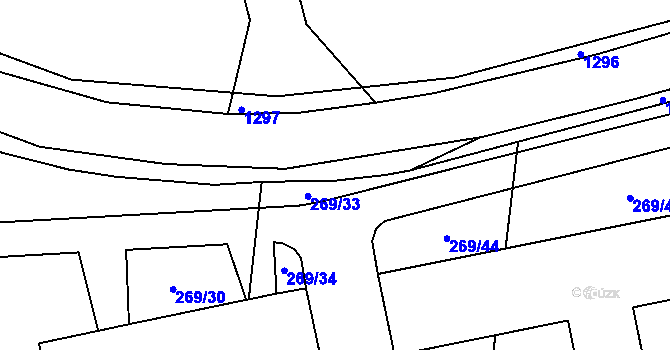 Parcela st. 269/65 v KÚ Lechotice, Katastrální mapa