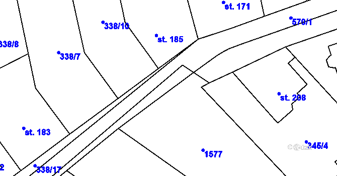 Parcela st. 345/27 v KÚ Lechotice, Katastrální mapa
