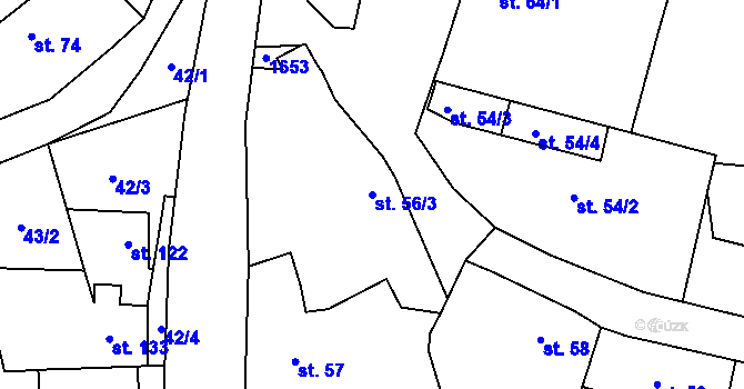 Parcela st. 56/3 v KÚ Lechotice, Katastrální mapa