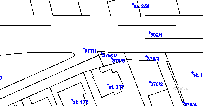 Parcela st. 375/37 v KÚ Lechotice, Katastrální mapa