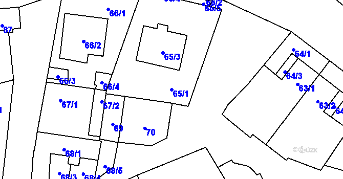Parcela st. 65/1 v KÚ Lechovice, Katastrální mapa