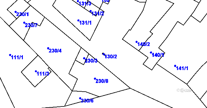 Parcela st. 130/2 v KÚ Lechovice, Katastrální mapa