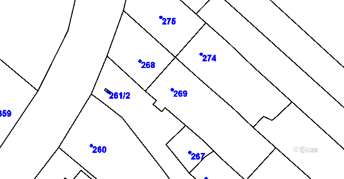 Parcela st. 269 v KÚ Lechovice, Katastrální mapa