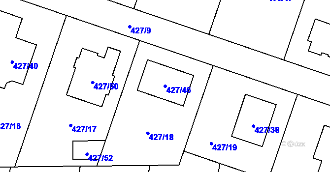 Parcela st. 427/46 v KÚ Lechovice, Katastrální mapa