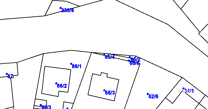 Parcela st. 65/4 v KÚ Lechovice, Katastrální mapa