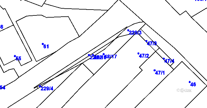 Parcela st. 48/17 v KÚ Lechovice, Katastrální mapa