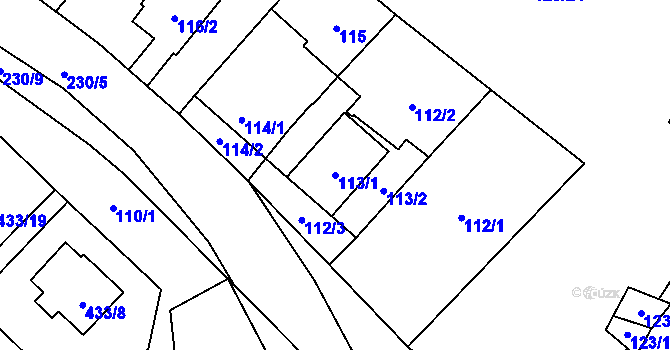 Parcela st. 113/1 v KÚ Lechovice, Katastrální mapa